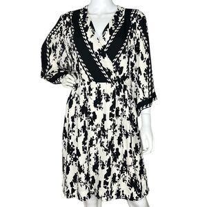Cabi Size M X Factor Dress Black Ivory Floral Print #6369 Missing Belt